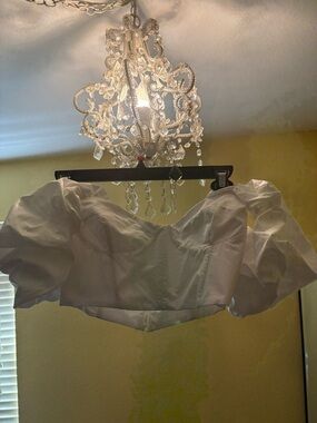 Zara White Bustier Top with Sweetheart Neckline